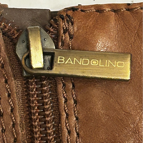 Bandolino Brown Leather Heeled Zipper Riding Boots with Buckle Size 7.5 - Picture 6 of 16